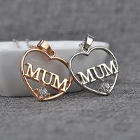 New Mother's Day Gifts For Mum Hollow Diamond Love-shaped Alloy Necklace Accessories main image 3
