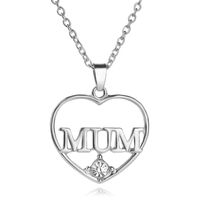 New Mother's Day Gifts For Mum Hollow Diamond Love-shaped Alloy Necklace Accessories main image 4