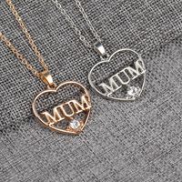 New Mother's Day Gifts For Mum Hollow Diamond Love-shaped Alloy Necklace Accessories main image 5