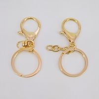 30mm Key Ring Pendant Color Preservation Electroplating Keychain Zinc Alloy Lobster Clasp Jewelry Accessories main image 6