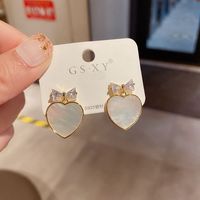 Nuevos Pendientes De Lazo De Circonita En Forma De Corazón Con Aguja De Plata Coreana S925 Para Mujer main image 5