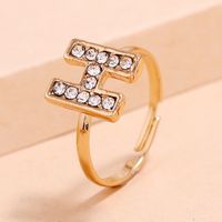 Versatile Exquisite Small Diamond-studded Joint H Letter Ring New Adjustable Ring Wholesale main image 3