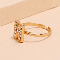 Versatile Exquisite Small Diamond-studded Joint H Letter Ring New Adjustable Ring Wholesale main image 5