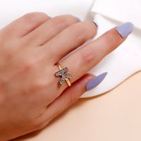 Fashion Trend Diy Letter Opening Adjustable Rin Simple Diamond K Letter Ring Wholesale main image 1
