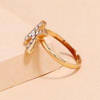 Fashion Trend Diy Letter Opening Adjustable Rin Simple Diamond K Letter Ring Wholesale main image 5