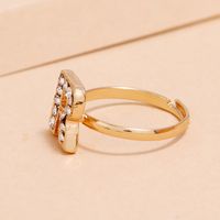 Korean Fashion All-match Ring Simple Trendy Diamond R Letter Ring Wholesale main image 5
