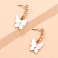 Boucles D'oreilles Papillon En Diamant De Marée Simple Douce De Fée Sauvage De La Mode Coréenne main image 1