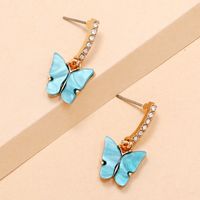 Korea Fashion Wild Fairy Sweet Simple Tide Diamond Butterfly Earrings main image 6
