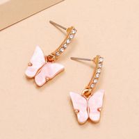 Korea Fashion Wild Fairy Sweet Simple Tide Diamond Butterfly Earrings main image 5