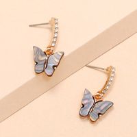 Korea Fashion Wild Fairy Sweet Simple Tide Diamond Butterfly Earrings main image 4