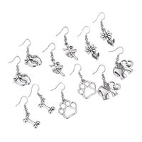 New Retro Alloy Footprint Ballet Bone Flower Earrings Wholesale main image 2