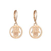 New Geometric Hexapointed Star Hollow Tree Of Life Palm Earring Wholesale main image 6