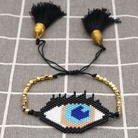 Rice Beads Hand-woven Demon Eye Simple Autumn Fashion Color Preservation Gold Bead Tassel Bracelet For Women main image 5
