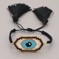 Fashion Ethnic Style Antique Rice Beads Hand-woven Demon Eye Bracelet For Women main image 2