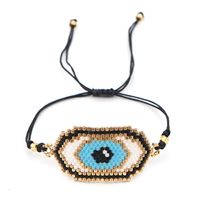 Fashion Ethnic Style Antique Rice Beads Hand-woven Demon Eye Bracelet For Women main image 4