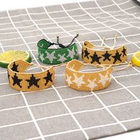 Hot-selling Fashion Rice Beads Hand-woven Five-pointed Star Wide Bracelet For Women main image 2