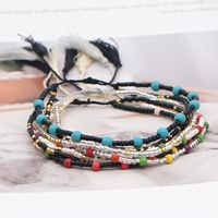 Fashion Wild Rice Beads Hand-woven Multi-layer Beaded Tassel Bracelet main image 5