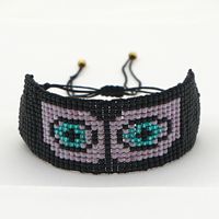 Hot-saling Ethnic Style Korean Rice Bead Woven Purple Devil Eye Bracelet For Women main image 6