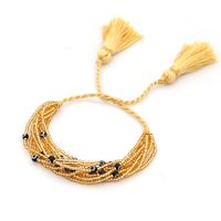 Multi-layer Set Of Ornaments Rice Beads Hand-woven Eyes Ethnic Letter Bracelet For Women main image 3