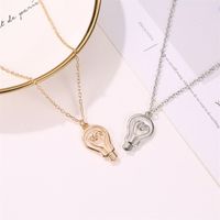 New Light Bulb Shape Ladies Wild Alloy Clavicle Chain Pendant Necklace Jewelry main image 3