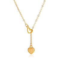 New Simple Love-shaped Wild Long Heart Alloy Pendant Necklace Clavicle Chain For Women main image 2