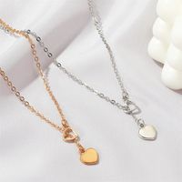 New Simple Love-shaped Wild Long Heart Alloy Pendant Necklace Clavicle Chain For Women main image 3
