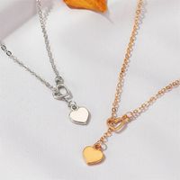 New Simple Love-shaped Wild Long Heart Alloy Pendant Necklace Clavicle Chain For Women main image 4