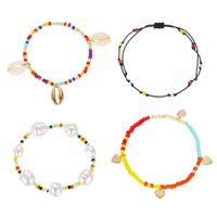 New Four-piece Woven Nepal Color Beaded Shell Bracelet Set For Women main image 1