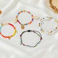 New Four-piece Woven Nepal Color Beaded Shell Bracelet Set For Women main image 5