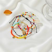 New Four-piece Woven Nepal Color Beaded Shell Bracelet Set For Women main image 6