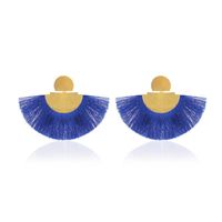 New Bohemian Retro Frosted Tassel Exaggerated Fan-shaped Earrings Wholesale main image 1