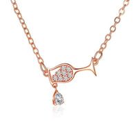 Nouvelle Mode Zircon Amour Bouteille De Vin Rouge Tasse Clavicule Chaîne Gobelet Collier Pour Les Femmes main image 1