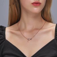 New Fashion  Zircon Love Red Wine Bottle Cup Clavicle Chain Goblet Necklace For Women main image 6