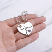 Fashion All-match Hot-selling Best Friends Diamond Stitching Letter Love-shaped Alloy Necklace main image 3