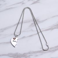 Fashion All-match Hot-selling Best Friends Diamond Stitching Letter Love-shaped Alloy Necklace main image 5
