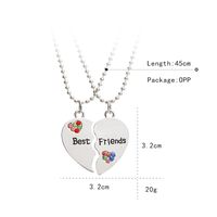 Fashion All-match Hot-selling Best Friends Diamond Stitching Letter Love-shaped Alloy Necklace main image 6