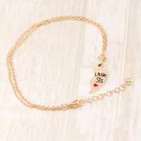 Fashion Hot-selling Good Sister Letter Gold Two-petal Love Stitching Alloy Necklace main image 4