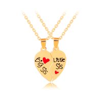 Fashion Hot-selling Good Sister Letter Gold Two-petal Love Stitching Alloy Necklace main image 6