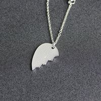 Hot-selling English Lettering Two-petal Stitching Love-shaped Alloy Pendant Necklace main image 5
