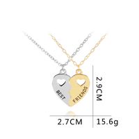 Fashion English Letter Hollow Heart-shaped Gold And Silver Stitching Alloy Clavicle Chain main image 6