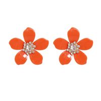 Wholesale Natural Resin Flowers Inlaid With Diamond Ball Earrings For Women sku image 1
