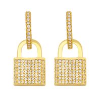 New Korean Niche Diamond-studded Bull Head Copper Earrings For Women sku image 2