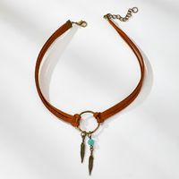 Mode Türkis Feder Liebe Mond Legierung Fünf-sterne-quadrat Perle Anhänger Halskette Für Frauen sku image 1