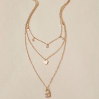 Moda Turquesa Pluma Amor Luna Aleación Cinco Estrellas Collar Colgante De Perlas Cuadradas Para Mujer sku image 2