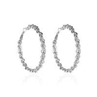 New Creative Woven Design Alloy Exaggerated Big Circle Twist Earrings Wholesale sku image 2