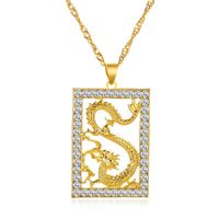 Jewelry Classic Diamond Dragon Pendant Sweater Chain Zodiac Flying Dragon Necklace sku image 4