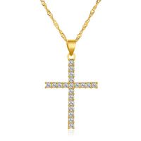 New Simple Christian Cross Hollow Domineering Flying Dragon Golden Alloy Necklace sku image 1