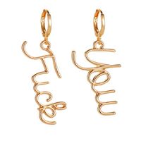 New Asymmetric Letter Popular Long Earrings Wholesale Nihaojewelry sku image 2