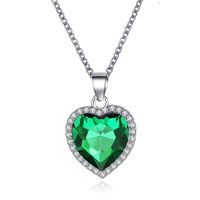 New Classic Ocean Heart  Titanic Crystal Gem Love-shaped Necklace Clavicle Chain sku image 2