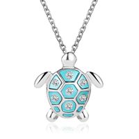 New Ocean Wind Simple Cute Diamond Turtle Alloy Pendant Clavicle Chain Necklace sku image 1